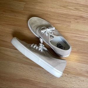 Twill and nubuck tan vans